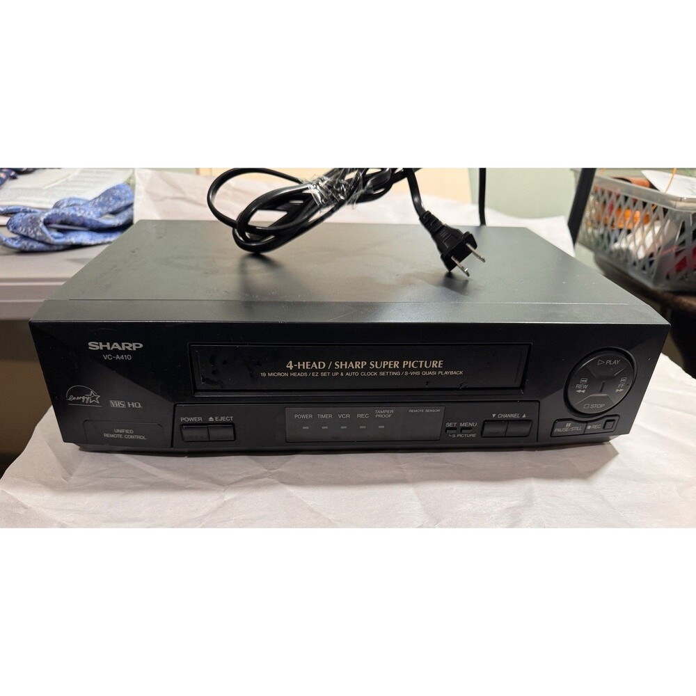 Sharp VC-A410U VCR 4 Head VHS Player VCR Super Picture Tested Working No Remote